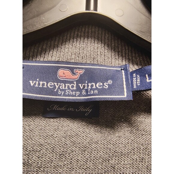 Vineyard Vines Sweater Mens Large 1/4 Zip Cashmere Blend Pullover Made In Italy - Picture 3 of 5